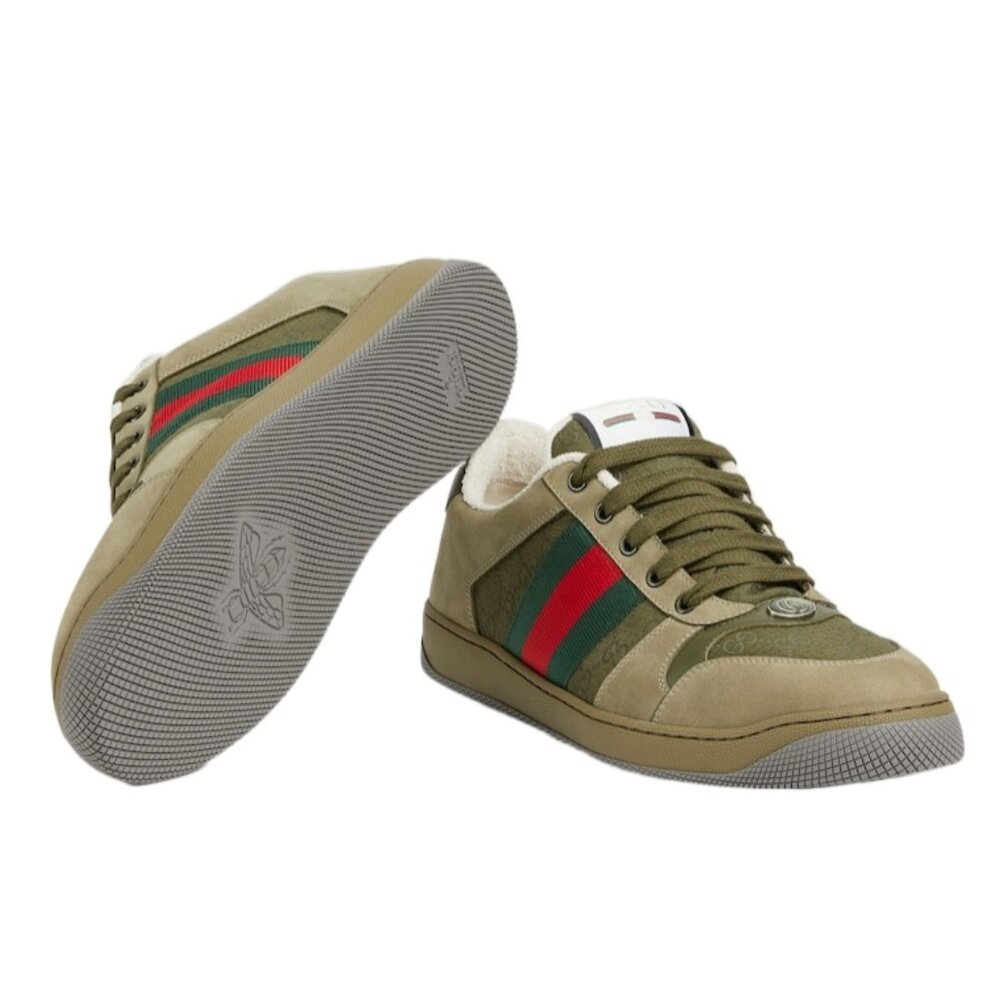 NEW GUCCI Screener Ripstop GG Logo WEB Sneakers Men's G 8.5 / US 9 Authentic - Picture 12 of 13